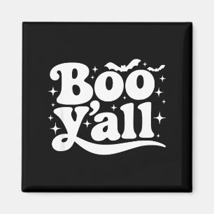 Boo Y'all Southern Retro Halloween Quote Saying Ba Magnet