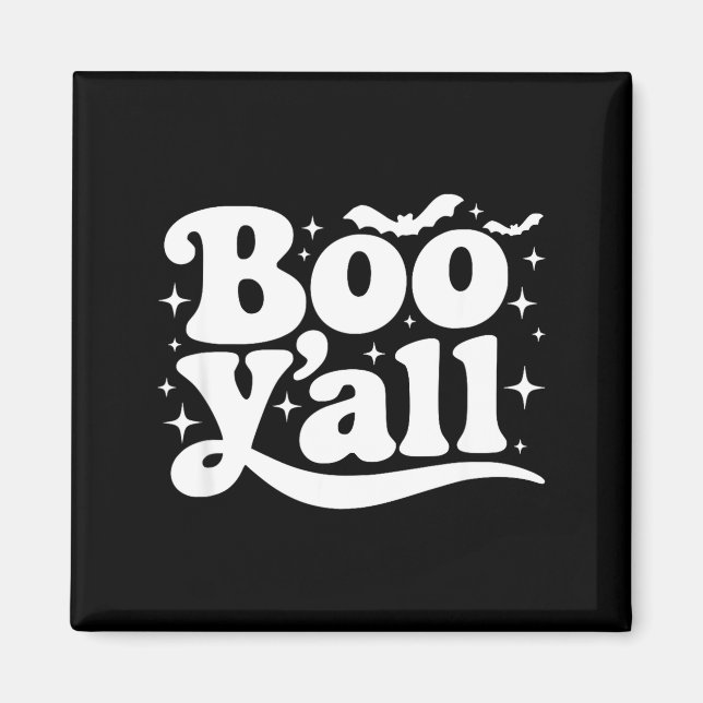 Boo Y'all Southern Retro Halloween Quote Saying Ba Magnet (Front)