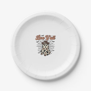 Boo Yall Western Ghost Halloween Design Paper Plate