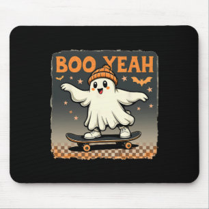 Boo Yeah Halloween Funny Spooky Ghost Skateboard Mouse Pad