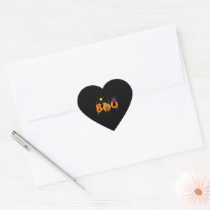 Boo Yorkshire Terrier Halloween Witch Hat Heart Sticker