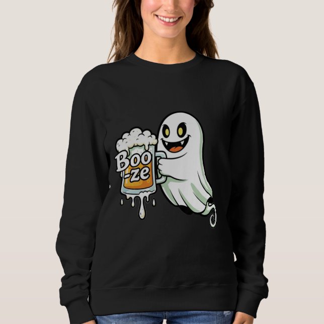 Boo-z – Funny Halloween Ghost Design Sweatshirt (Front)