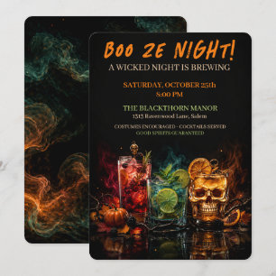 Boo Ze Night Gothic Halloween Cocktail Party Invitation