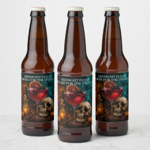 Boo Ze Night Gothic Skull Cocktail Beer Bottle Label