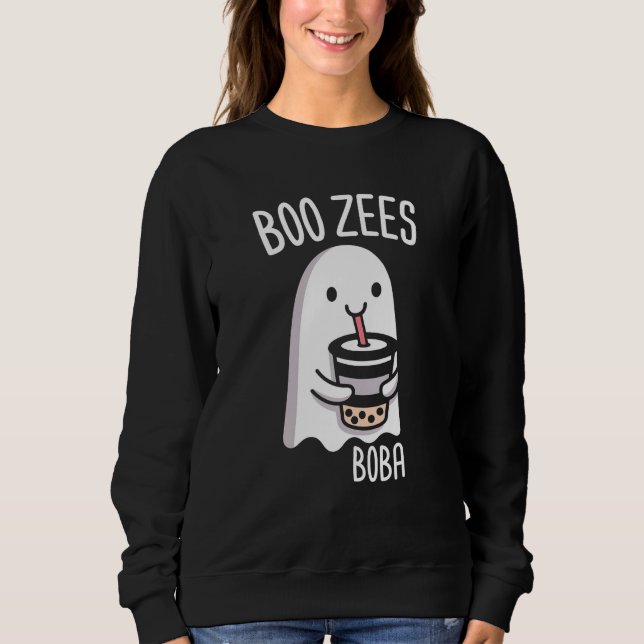 Boo Zees Boba Ghost – Cute Spooky Bubble Tea Fan Sweatshirt (Front)