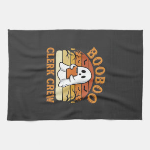 Booboo Clerk Crew Halloween Ghost Design_1 Tea Towel