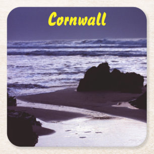 Boobys Bay, Cornwall Square Paper Coaster