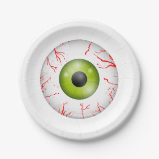 Boodshot Eyeball Halloween Party Paper Plates - 7"