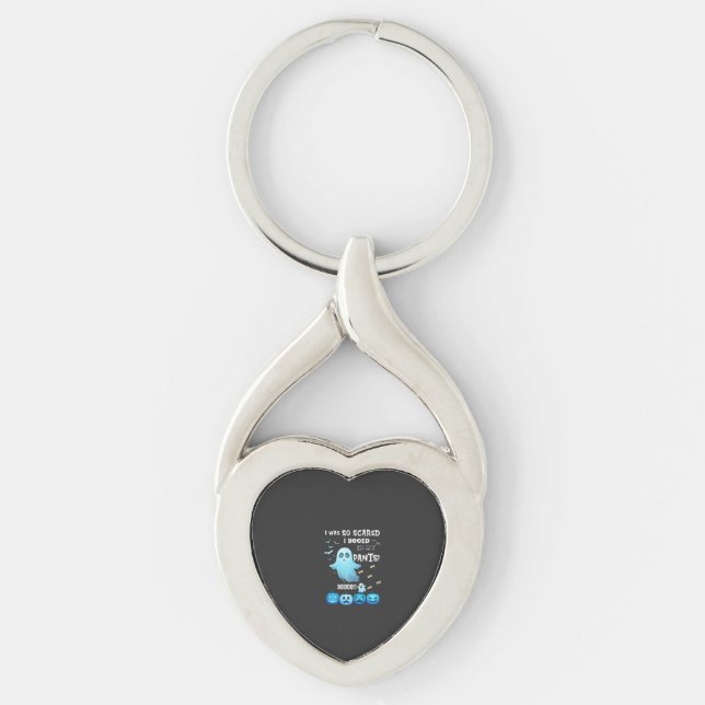 Booed Pants Halloween Ghost Blue Pumpkins Key Ring (Front)