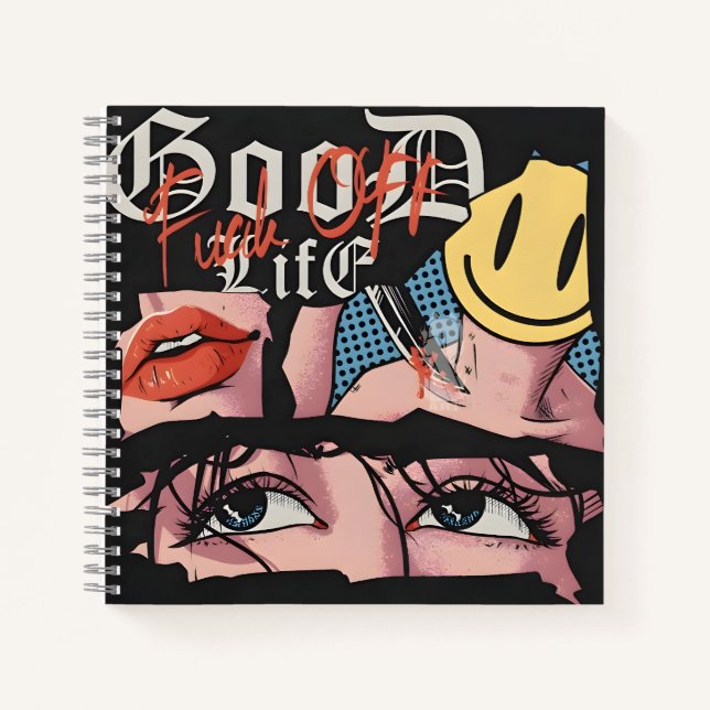 Boof Puddle Life Pop Art Portrait Notebook (Front)