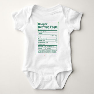 Booger Nutrition Facts Baby Bodysuit