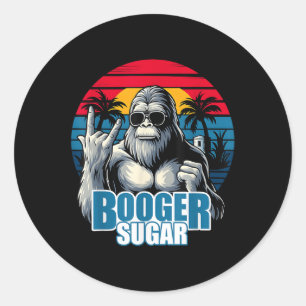Booger Sugar Sasquatch Funny Gorilla Bigfoot Classic Round Sticker