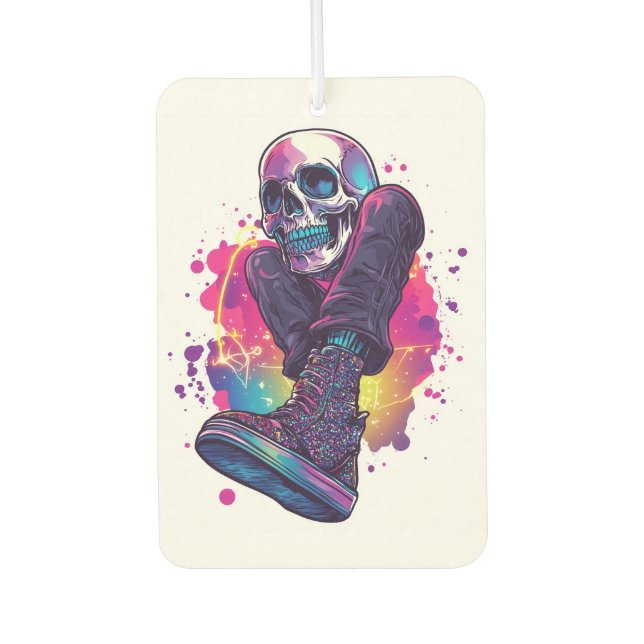 Boogie Bones � Funny 70s Disco Skull Car Air Freshener (Front)