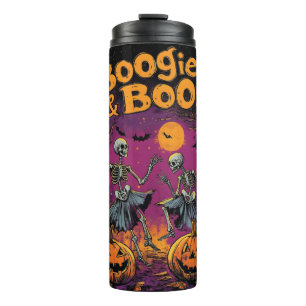 Boogie & Boo! - Halloween Skeletons and Pumpkins Thermal Tumbler