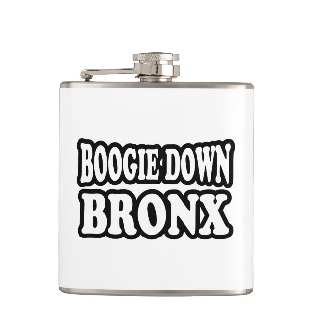 Boogie Down Bronx, NYC Hip Flask (Front)