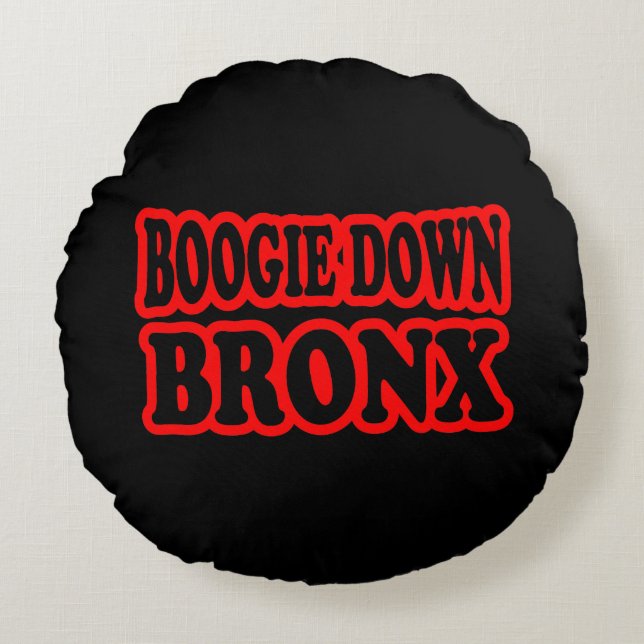 Boogie Down Bronx, NYC Round Cushion (Front)