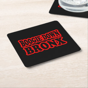 Boogie Down Bronx, NYC Square Paper Coaster