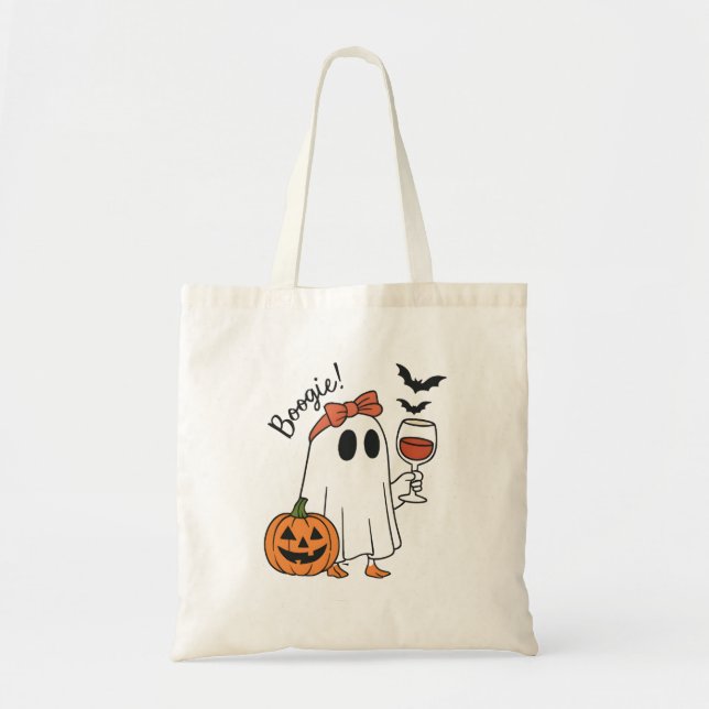 Boogie Halloween Ghost Tote Bag (Front)