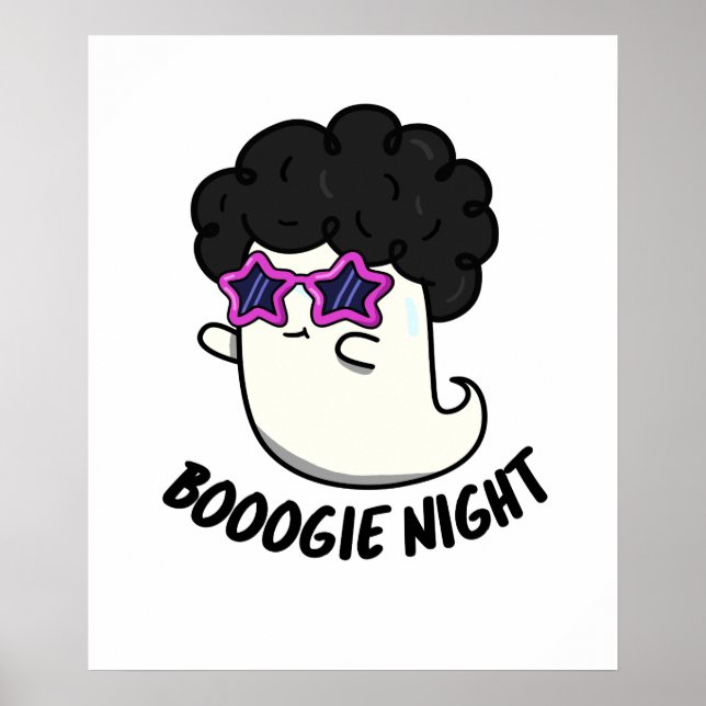 Boogie Night Cute Halloween Disco Ghost Pun Poster (Front)