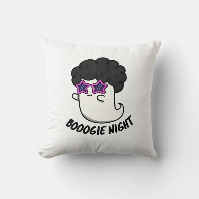 Boogie Night Funny Halloween Ghost Pun  Cushion (Front)