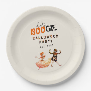 BOOGIE Skeleton Day Of Dead Halloween Welcome Sign Paper Plate