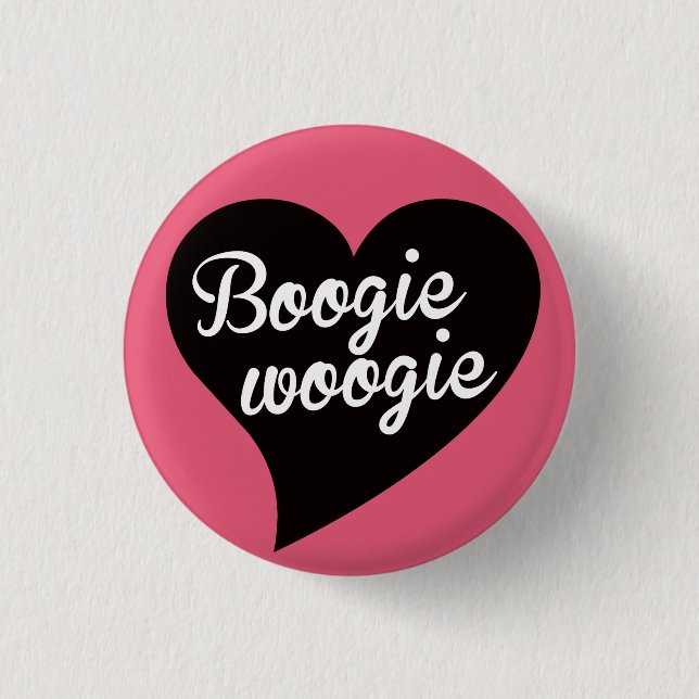 Boogie Woogie Black Heart Punch 3 Cm Round Badge (Front)