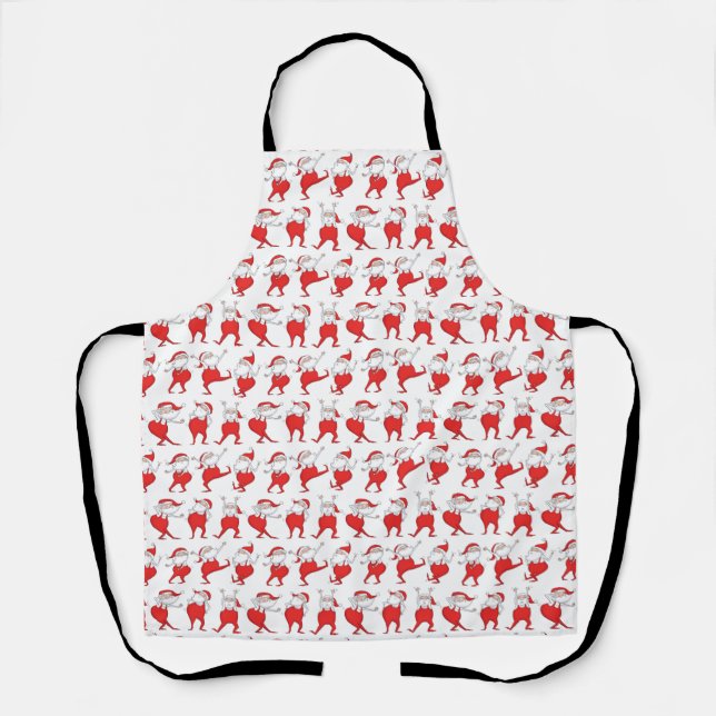 Boogie Woogie Santa Claus Christmas Apron (Front)