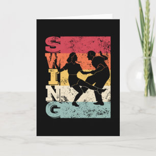 Boogie Woogie Swing Dancing Retro Colours Vintage Card