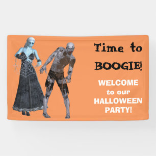 Boogie Zombie Witch Halloween Party Banner