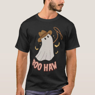 BooHaw Ghost Halloween Cowboy Cowgirl Costume Ret T-Shirt