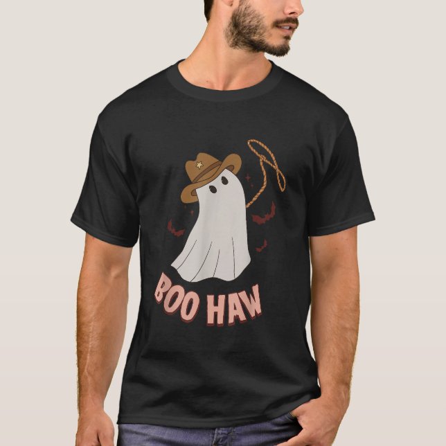 BooHaw Shirt Ghost Halloween Cowboy Cowgirl Costum (Front)