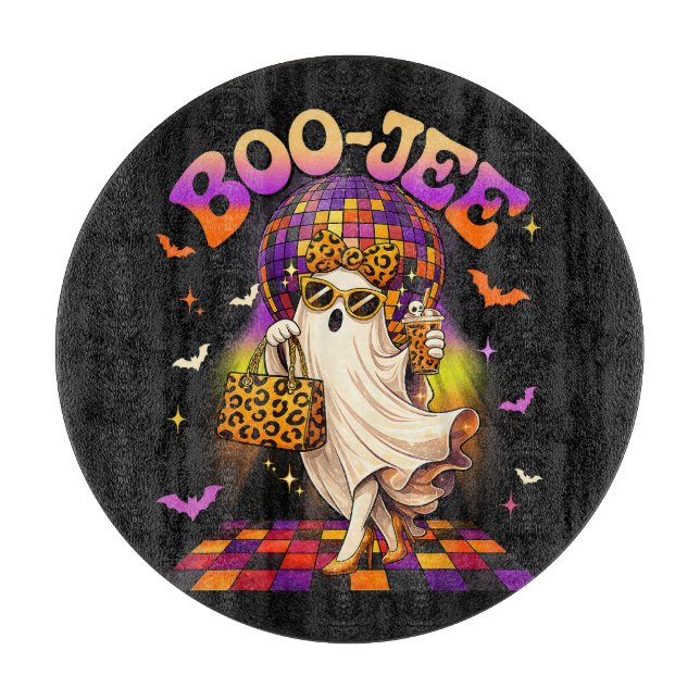 Boojee Ghost Halloween Boo JEE Disco Cutting Board (Front)