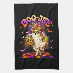 Boojee Ghost Halloween Boo JEE Disco Tea Towel