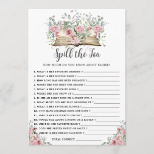 Book A New Chapter Spill the Tea About Bride Game Card