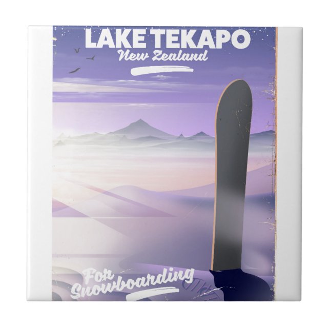 book a trip today lake Tekapo New Zealand Ceramic Tile (Front)