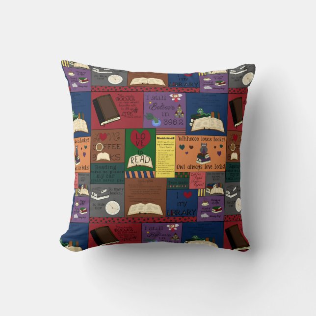 Book Addict Collage Cushion (Front)