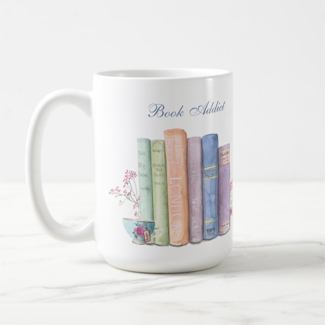 Book Addict Customisable Large Mug (Left)