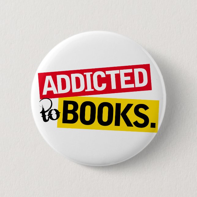 Book Addict Funny Reading Gift 6 Cm Round Badge (Front)