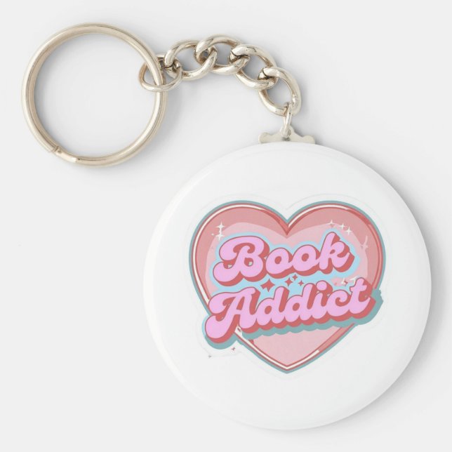Book Addict Key Ring (Front)