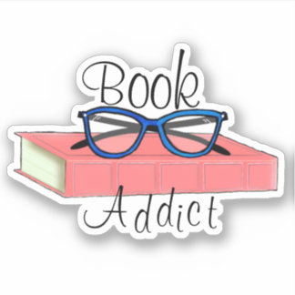 Book Addict Sticker 3x3