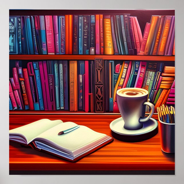 Book Aesthetic Books And Coffee Poster (Front)