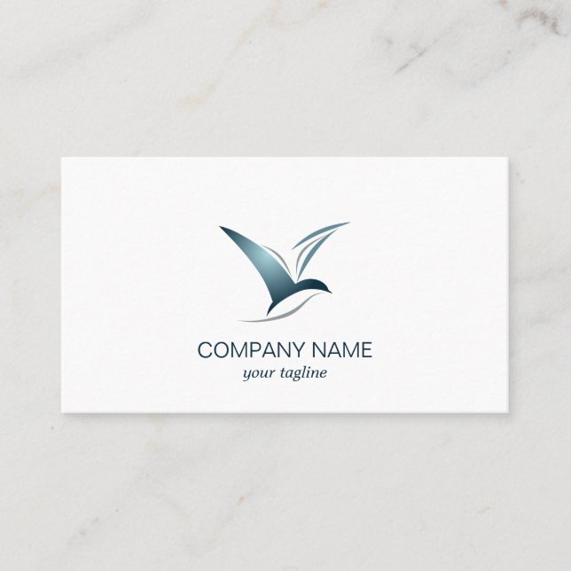 Book and Bird Modern Cute Swallow Business Card (Front)