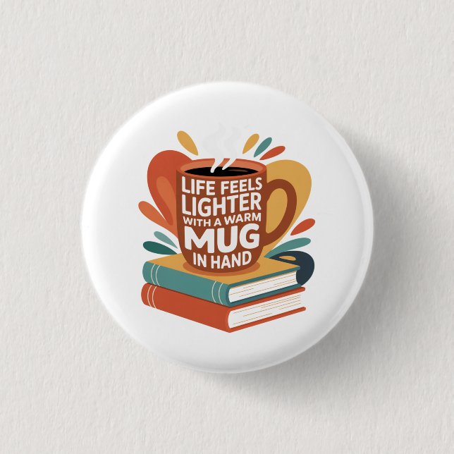Book and Brew Bliss 3 Cm Round Badge (Front)