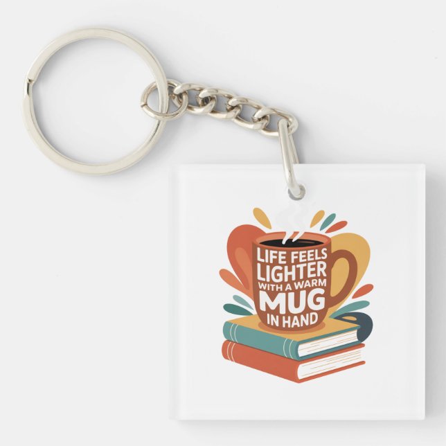 Book and Brew Bliss Key Ring (Front)