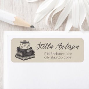 Book and Coffee Return Address Label
