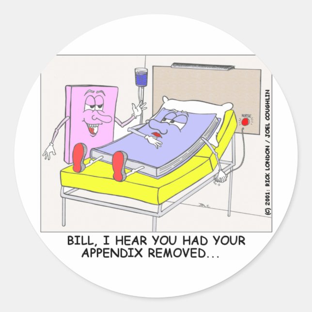 Book Appendix Coming Out Funny Gifts & Tees Classic Round Sticker (Front)