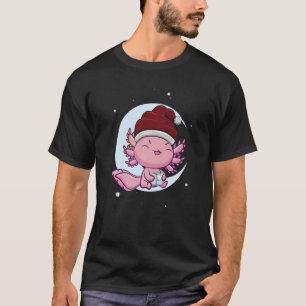 Book Axolotl Ambystoma Mexicanum Christmas Santa H T-Shirt