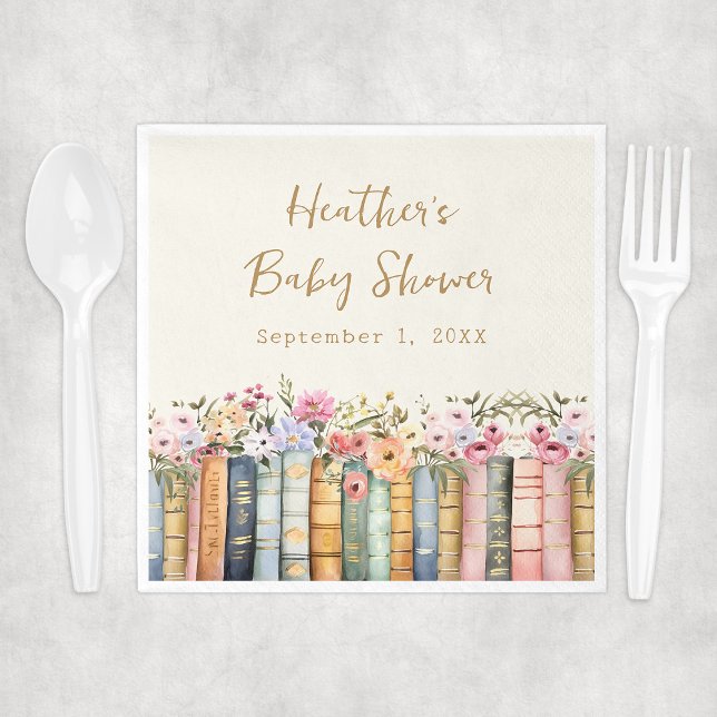 Book Baby Napkin (Wildflower Books Baby Shower Napkin by Painted Paperie
)