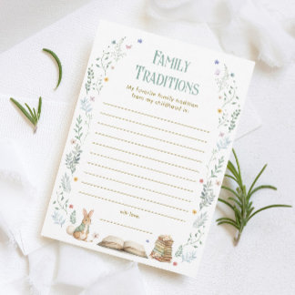 Book Baby Shower Family Traditions Game Card