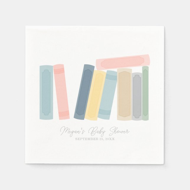 Book Baby Shower Favour Bags Napkin (Front)